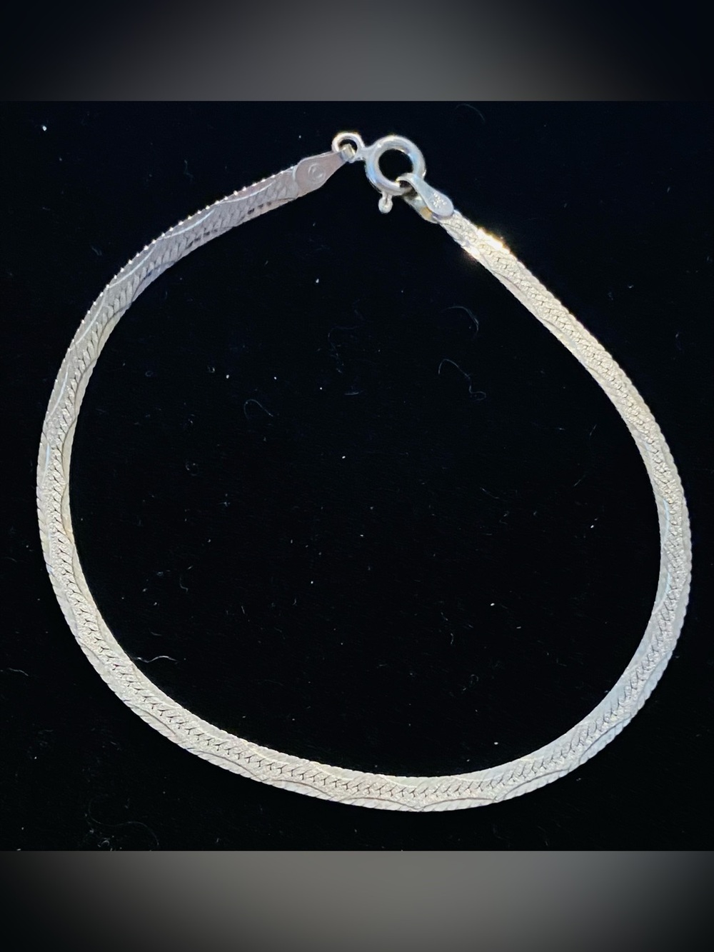 Classic Silver Herringbone Bracelet - Sleek Women's Chain